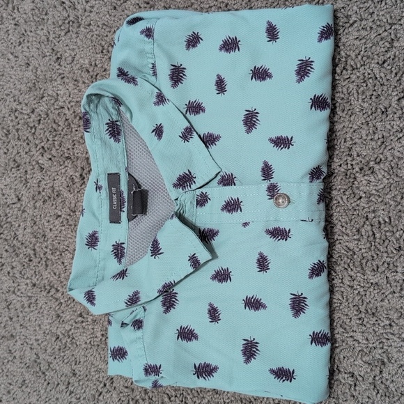 Eddie Bauer Leaf Print Nylon Blend Hiking Outdoor Top Short Sleeve Button Down - Picture 9 of 9